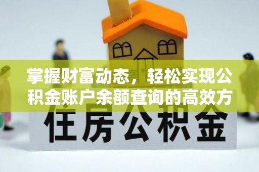 广州掌握财富动态，轻松实现公积金账户余额查询的高效方法